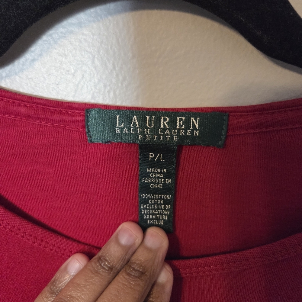 Ralph Lauren Womens Preppy Classic Embroidered & Beaded Crest Logo Shirt. Sz L - Picture 5 of 5